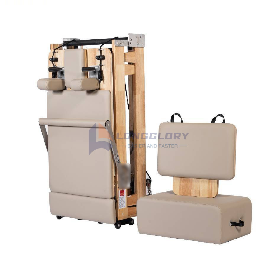 Foldable Oak Pilates Reformer